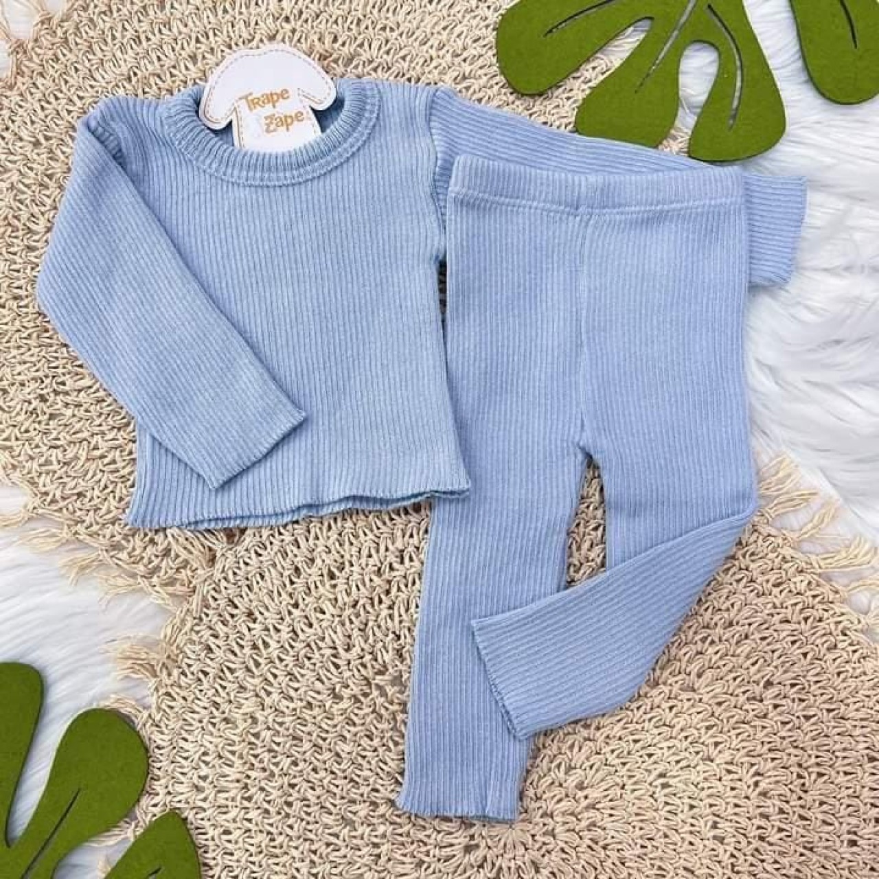 Conj de linha Canelado Azul claro